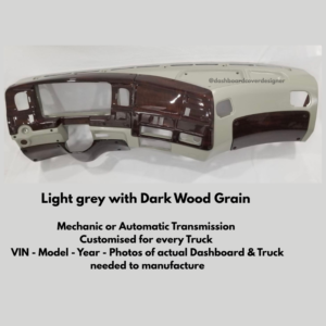 Complete Fiberglass Dashboard Light Grey with Dark Wood Grain – Auto Or Mechanic Transmission