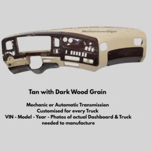 Complete Fiberglass Dashboard Dark Wood Grain With Tan - Auto Or Mechanic Transmission