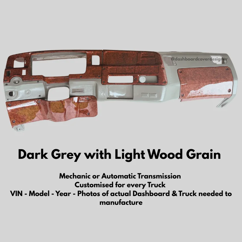 Complete Fiberglass Dashboard Dark Grey with Wood Grain – Auto Or Mechanic Transmission