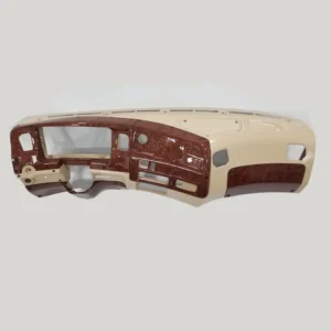 Tan with beige complete fiberglass dashboard for Ford Aeromax, built to replace plastic dashboards with lasting quality
