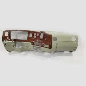 Light grey with wood grain fiberglass dashboard for Ford Aeromax trucks, offering a long-lasting, custom replacement solution